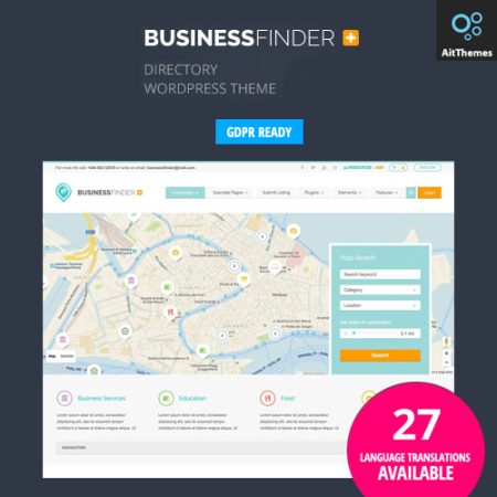 Business Finder: Directory Listing WordPress Theme