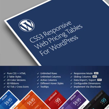 CSS3 Responsive WordPress Compare Pricing Tables