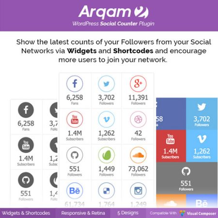 Social Counter Plugin for WordPress - Arqam