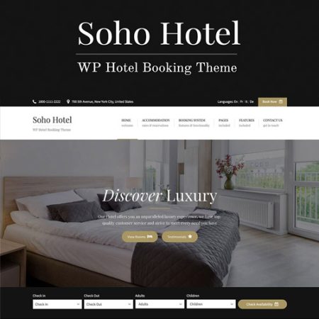 Soho Hotel Booking - Hotel WordPress Theme