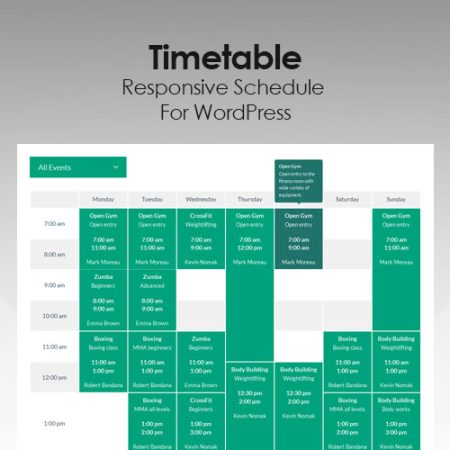 Timetable Responsive Schedule For Wordpress