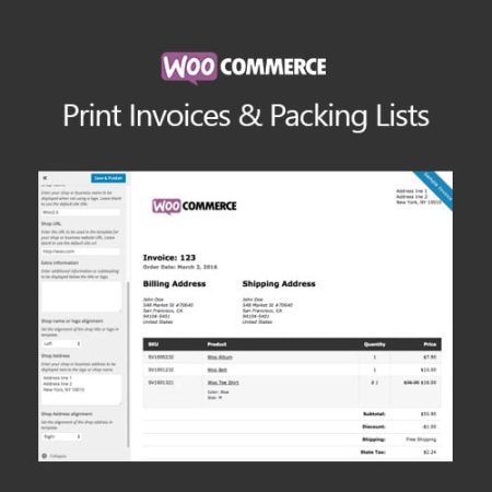 Woocommerce Print Invoices & Packing Lists